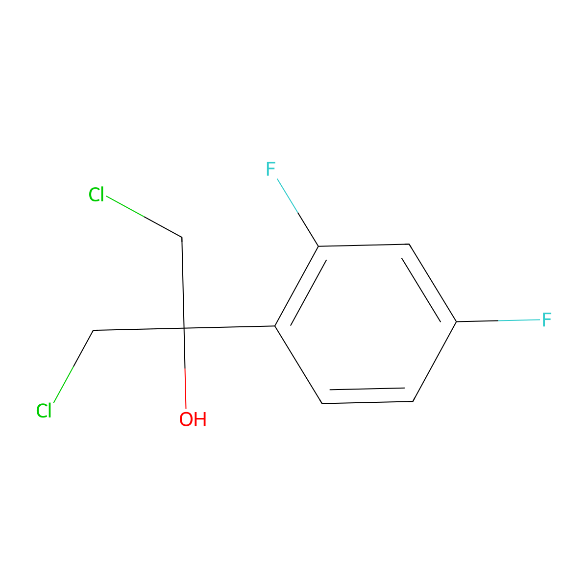 1,3-Dichloro-2-(2,4-difluorophenyl)-2-propanol molecular structure, CAS 86386-74-5