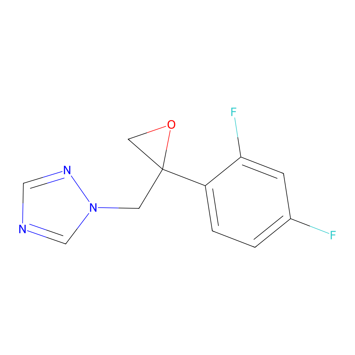1-(2-(2,4-Difluorophenyl)-2,3-epoxypropyl)-1H-1,2,4-triazole molecular structure, CAS 86386-76-7