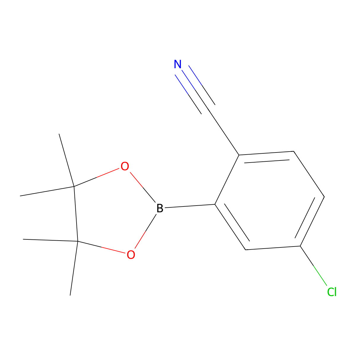 4-Chloro-2-(4,4,5,5-tetramethyl-1,3,2-dioxaborolan-2-yl)benzonitrile molecular structure, CAS 863868-19-3