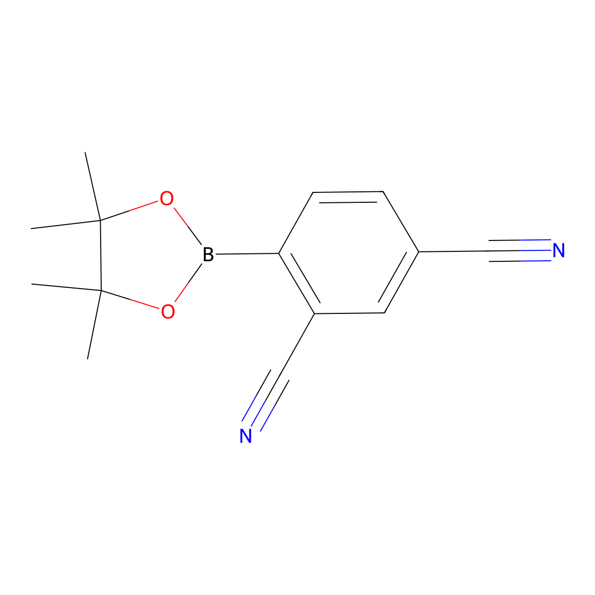 4-(4,4,5,5-Tetramethyl-1,3,2-dioxaborolan-2-yl)isophthalonitrile molecular structure, CAS 863868-35-3