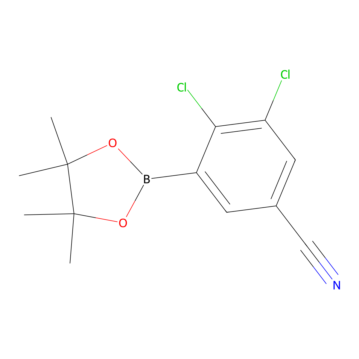 3,4-Dichloro-5-(4,4,5,5-tetramethyl-1,3,2-dioxaborolan-2-yl)benzonitrile molecular structure, CAS 863868-40-0