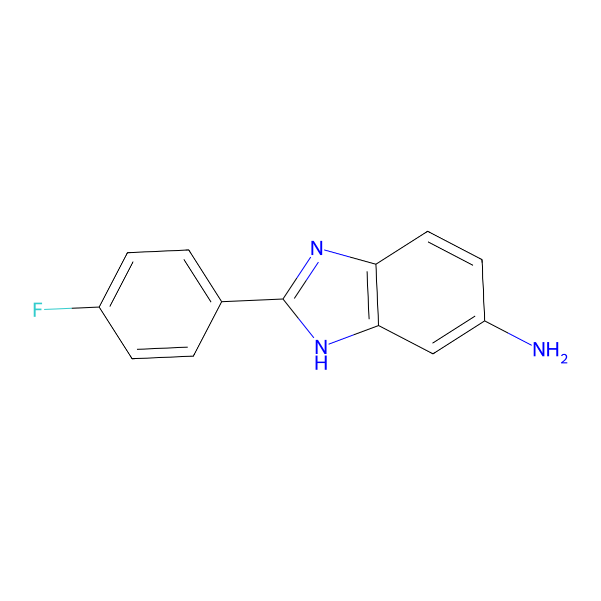 2-(4-fluorophenyl)-1H-1,3-benzodiazol-5-amine molecular structure, CAS 863869-96-9