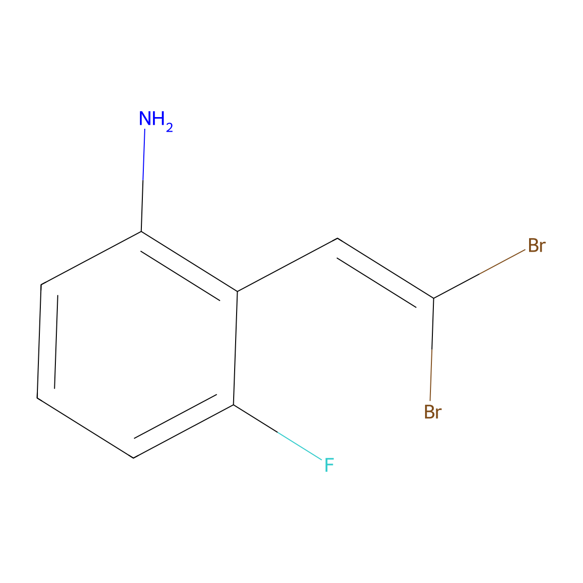 2-(2,2-Dibromovinyl)-3-fluoroaniline molecular structure, CAS 863870-40-0