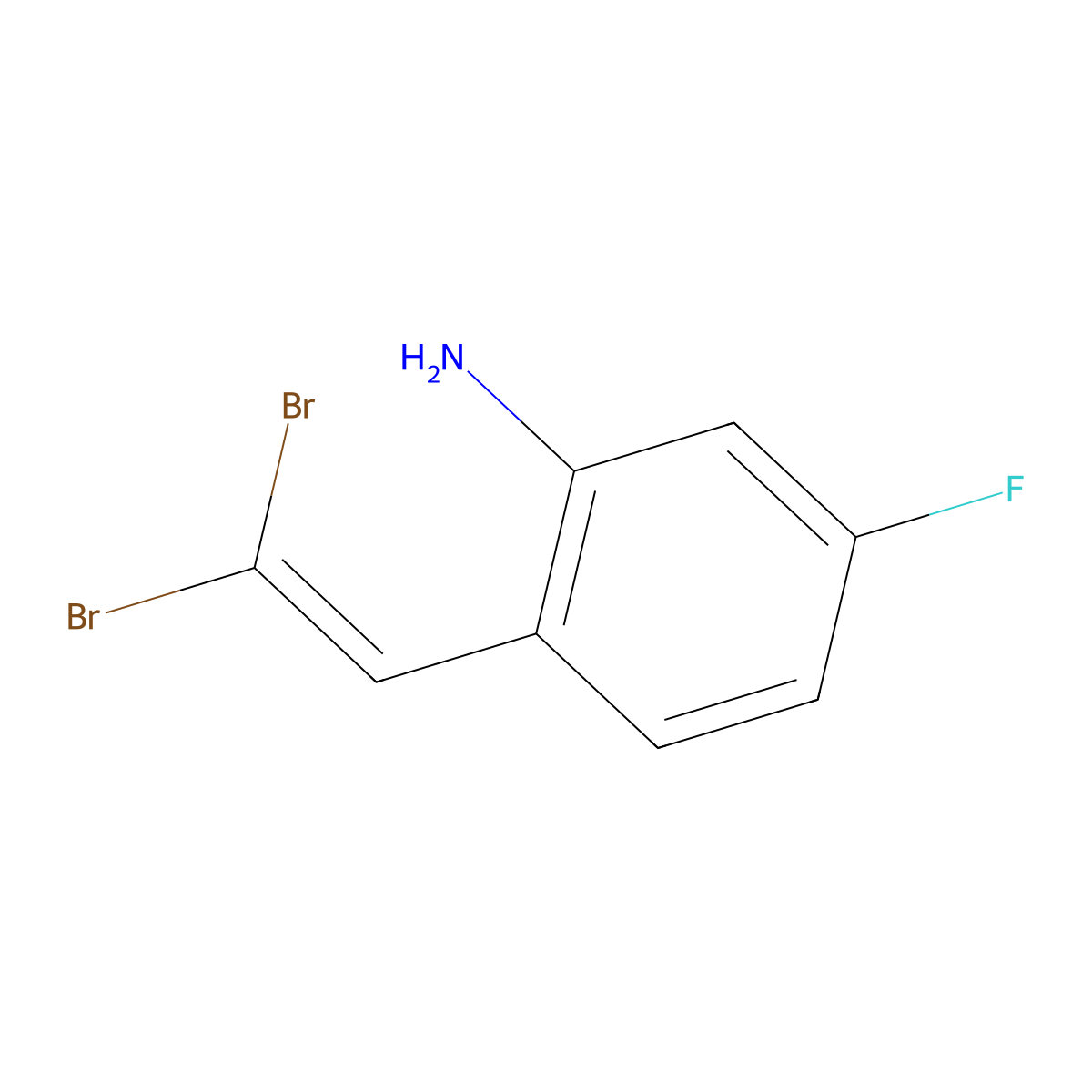 2-(2,2-Dibromoethenyl)-5-fluoroaniline molecular structure, CAS 863870-42-2