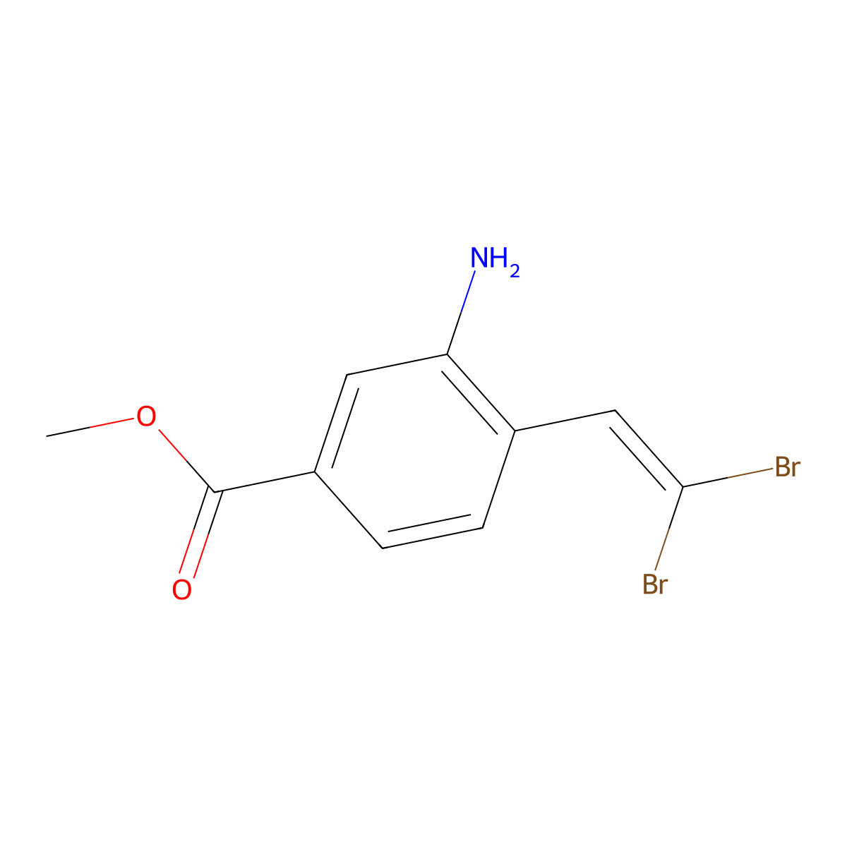 Methyl 3-amino-4-(2,2-dibromoethenyl)benzoate molecular structure, CAS 863870-44-4