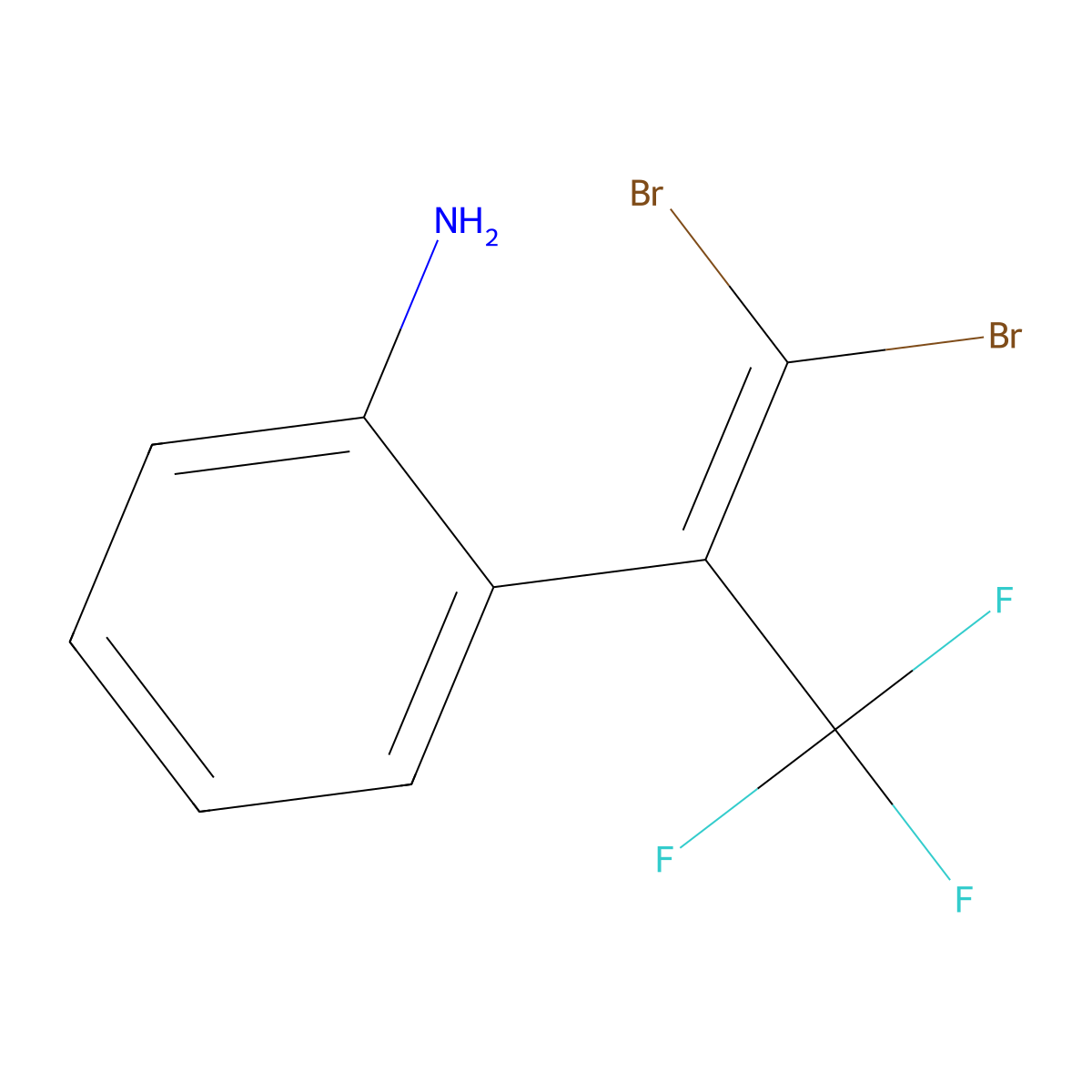 2-[1-(Trifluoromethyl)-2,2-dibromovinyl]aniline molecular structure, CAS 863870-47-7