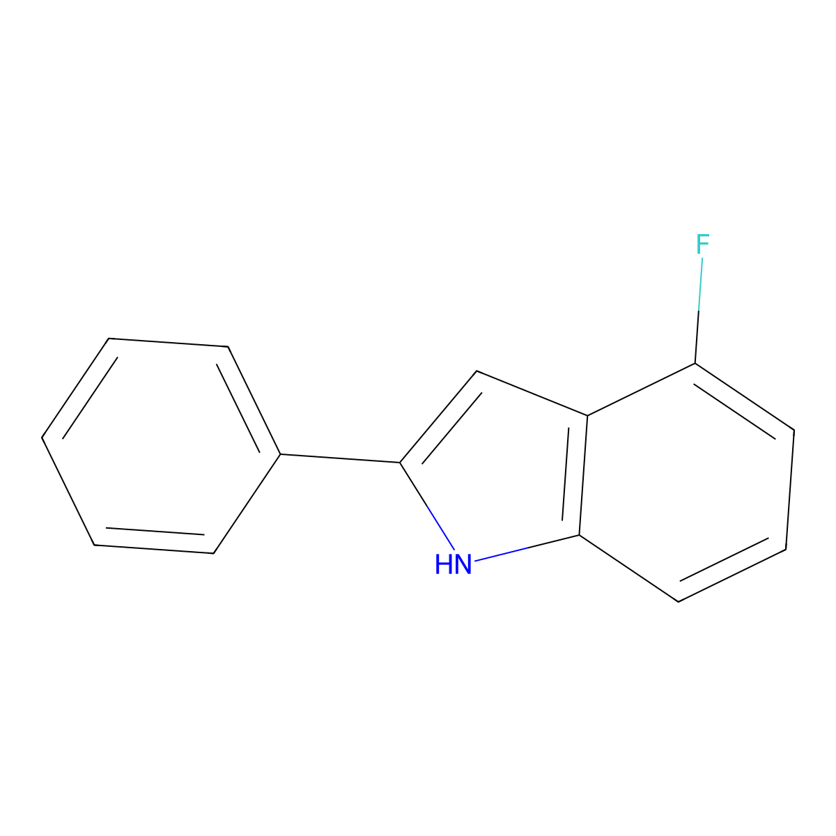 4-fluoro-2-phenyl-1H-indole molecular structure, CAS 863870-49-9