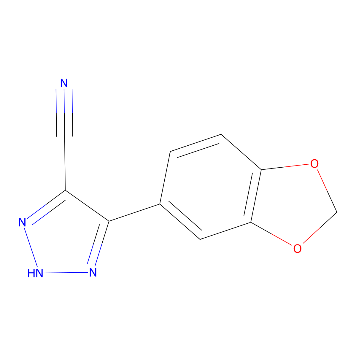 5-(1,3-benzodioxol-5-yl)-2H-triazole-4-carbonitrile molecular structure, CAS 863870-58-0