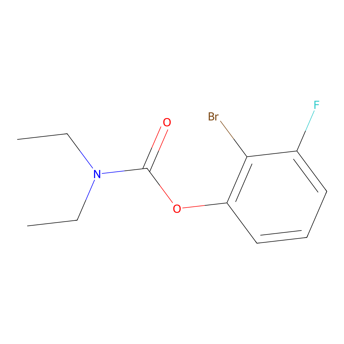 2-Bromo-3-fluorophenyl N,N-diethylcarbamate molecular structure, CAS 863870-75-1
