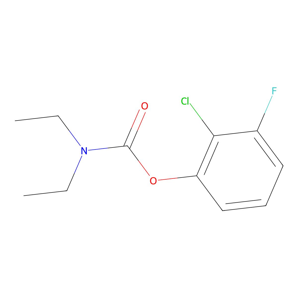 2-Chloro-3-fluorophenyl diethylcarbamate molecular structure, CAS 863870-76-2
