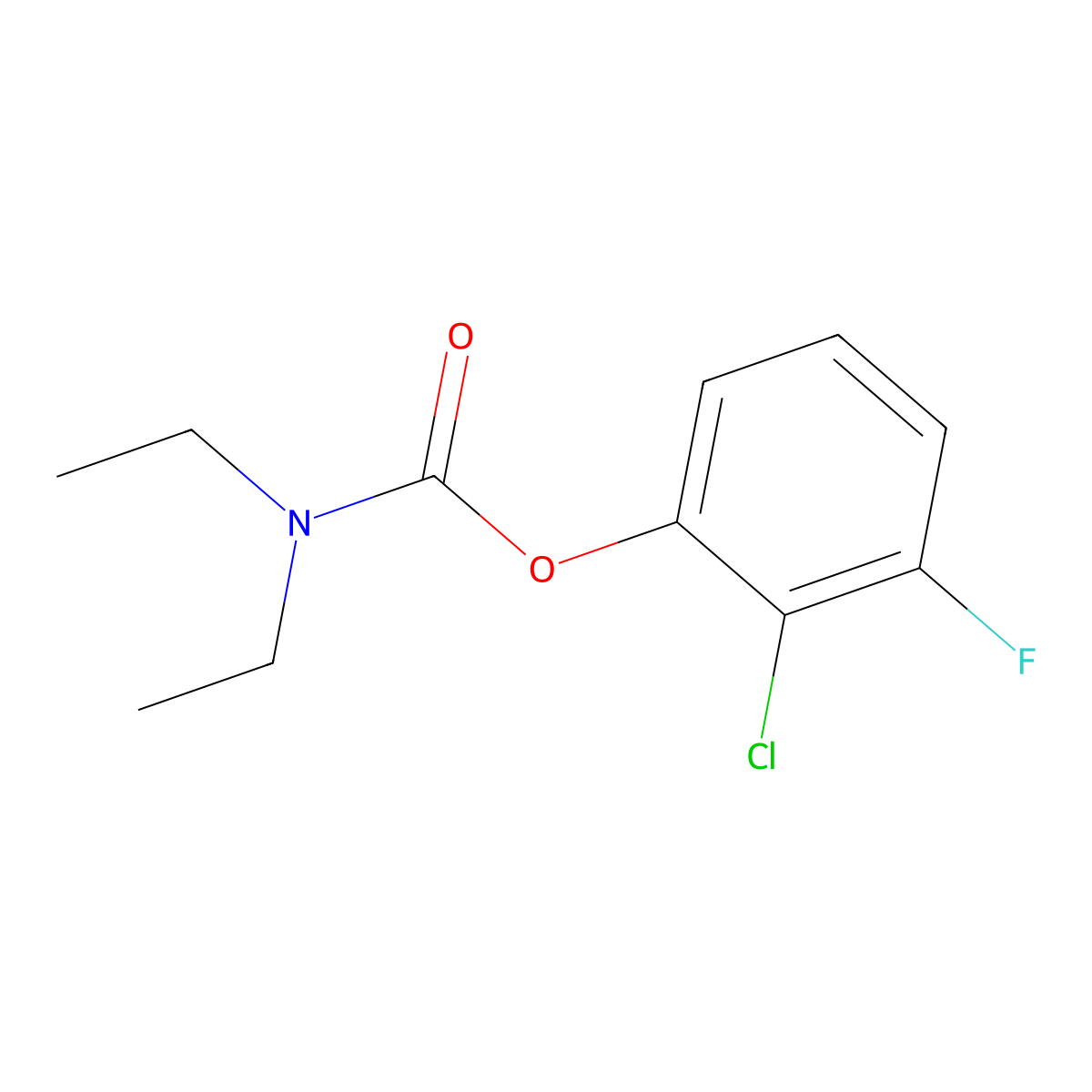 2-Chloro-3-fluorophenyl diethylcarbamate molecular structure, CAS 863870-76-2