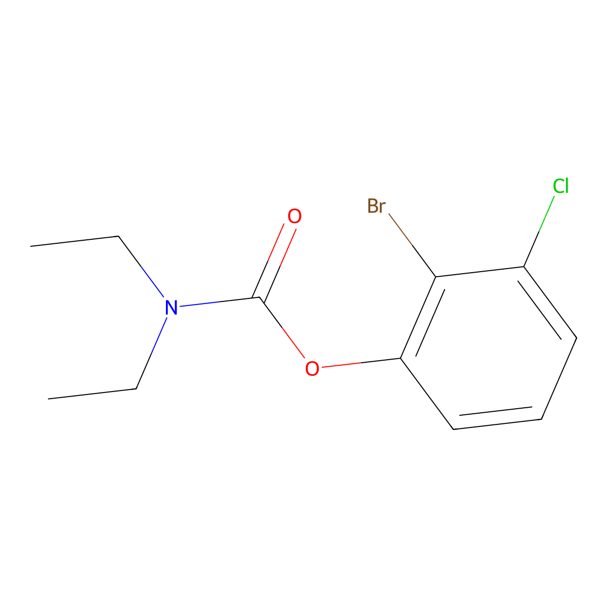 2-Bromo-3-chlorophenyl N,N-diethylcarbamate molecular structure, CAS 863870-78-4