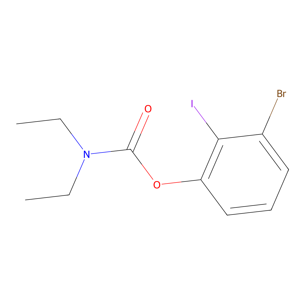 3-Bromo-2-iodophenyl diethylcarbamate molecular structure, CAS 863870-79-5