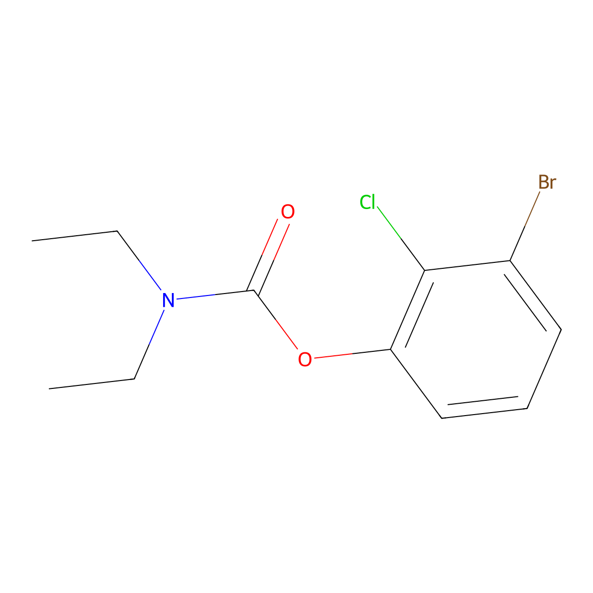 3-Bromo-2-chlorophenyl N,N-diethylcarbamate molecular structure, CAS 863870-81-9