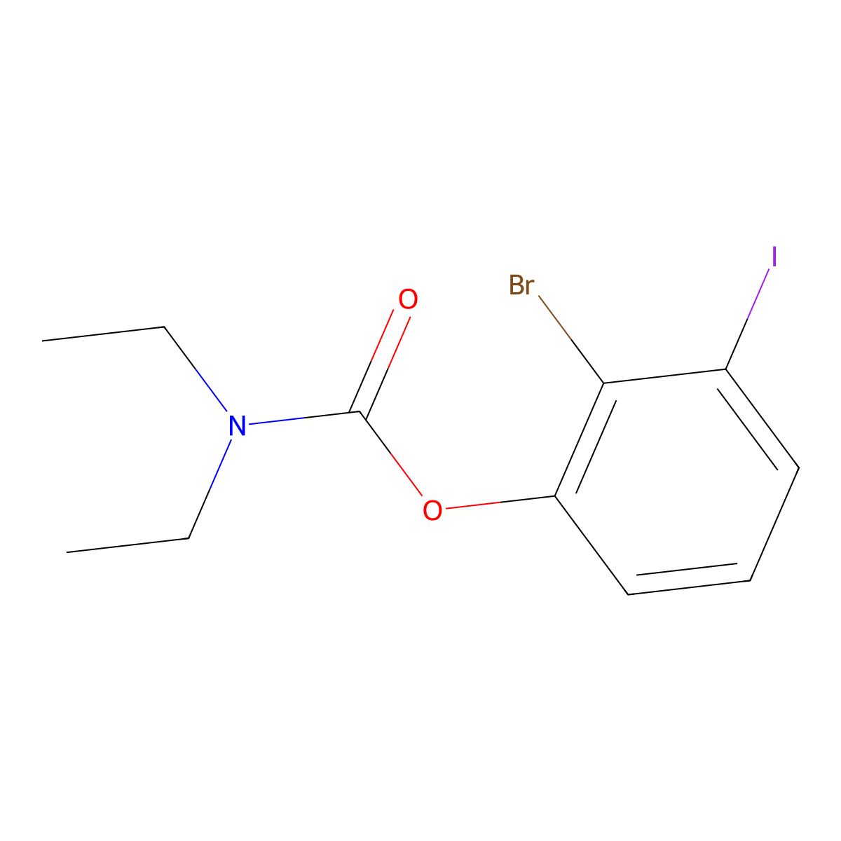 2-Bromo-3-iodophenyl N,N-diethylcarbamate molecular structure, CAS 863870-83-1