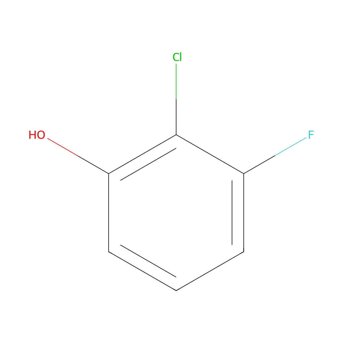 2-Chloro-3-fluorophenol molecular structure, CAS 863870-86-4