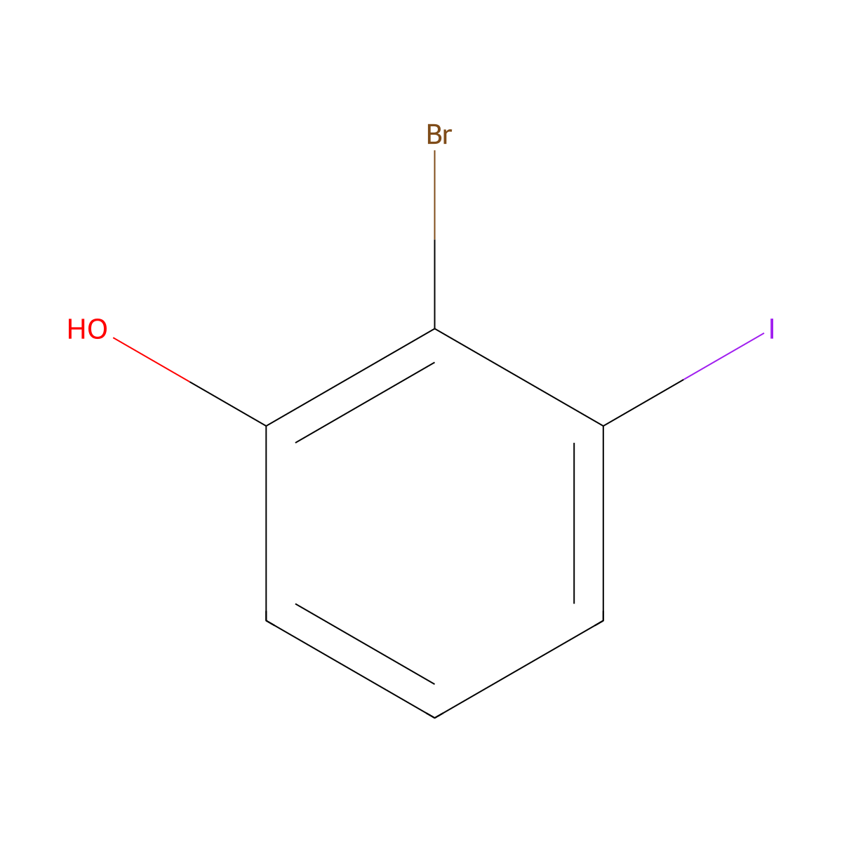 2-Bromo-3-iodophenol molecular structure, CAS 863870-88-6