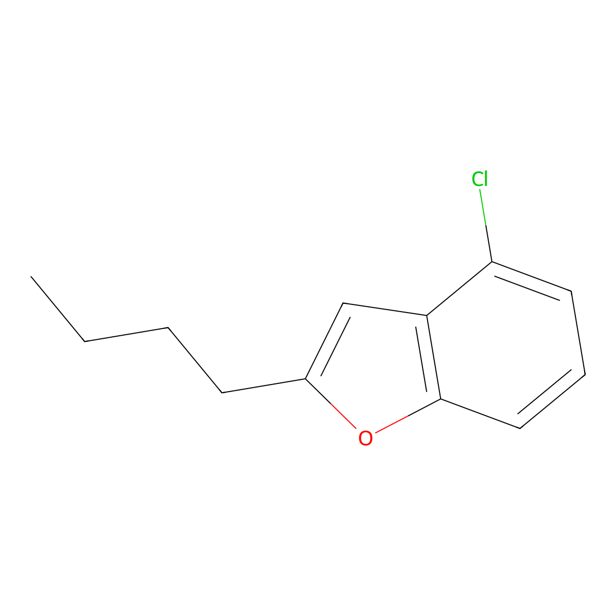 2-Butyl-4-chlorobenzofuran molecular structure, CAS 863870-91-1