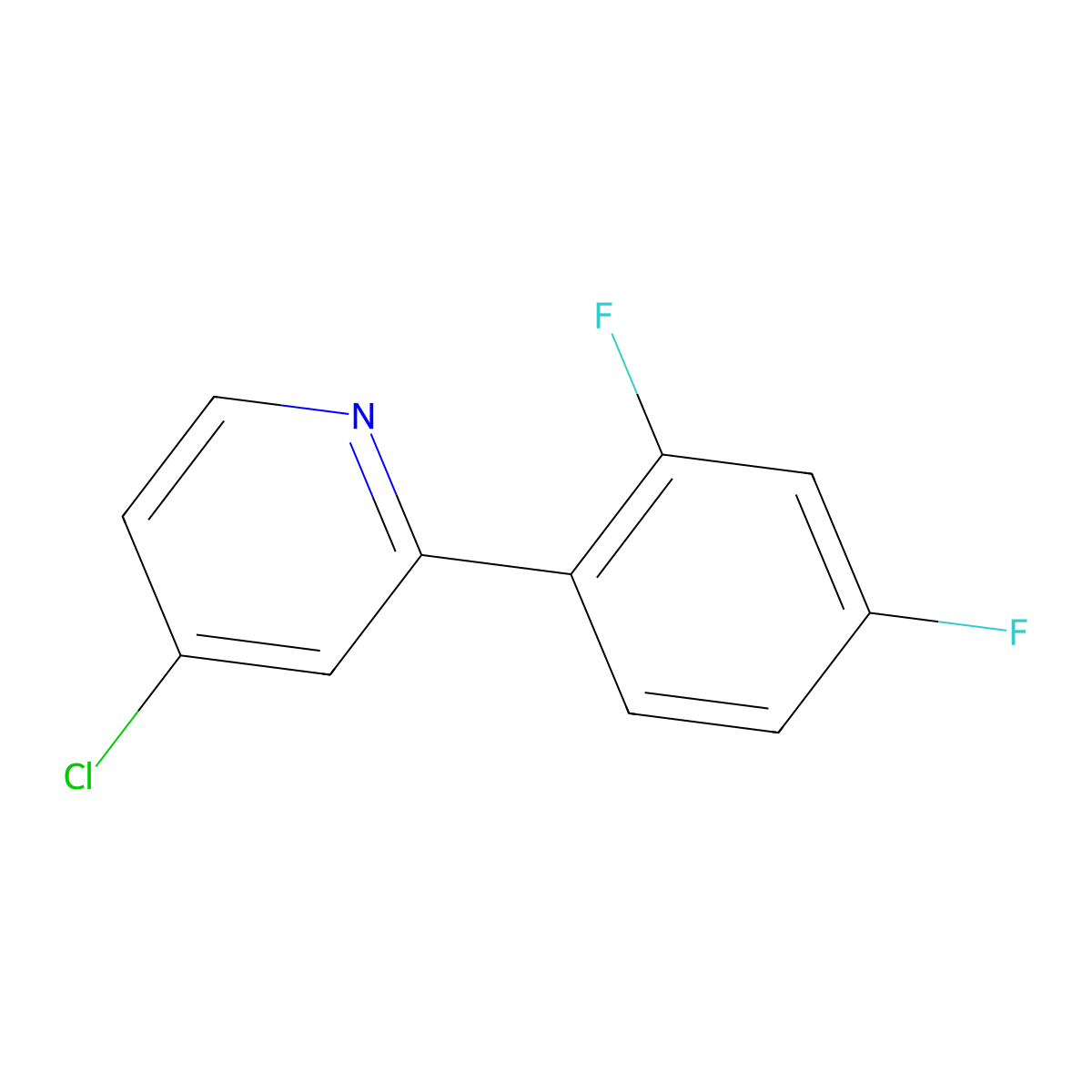2-(2,4-Difluorophenyl)-4-chloropyridine molecular structure, CAS 863878-64-2