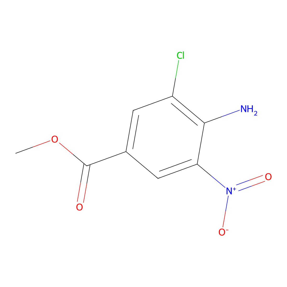 Methyl 4-amino-3-chloro-5-nitrobenzoate molecular structure, CAS 863886-04-8