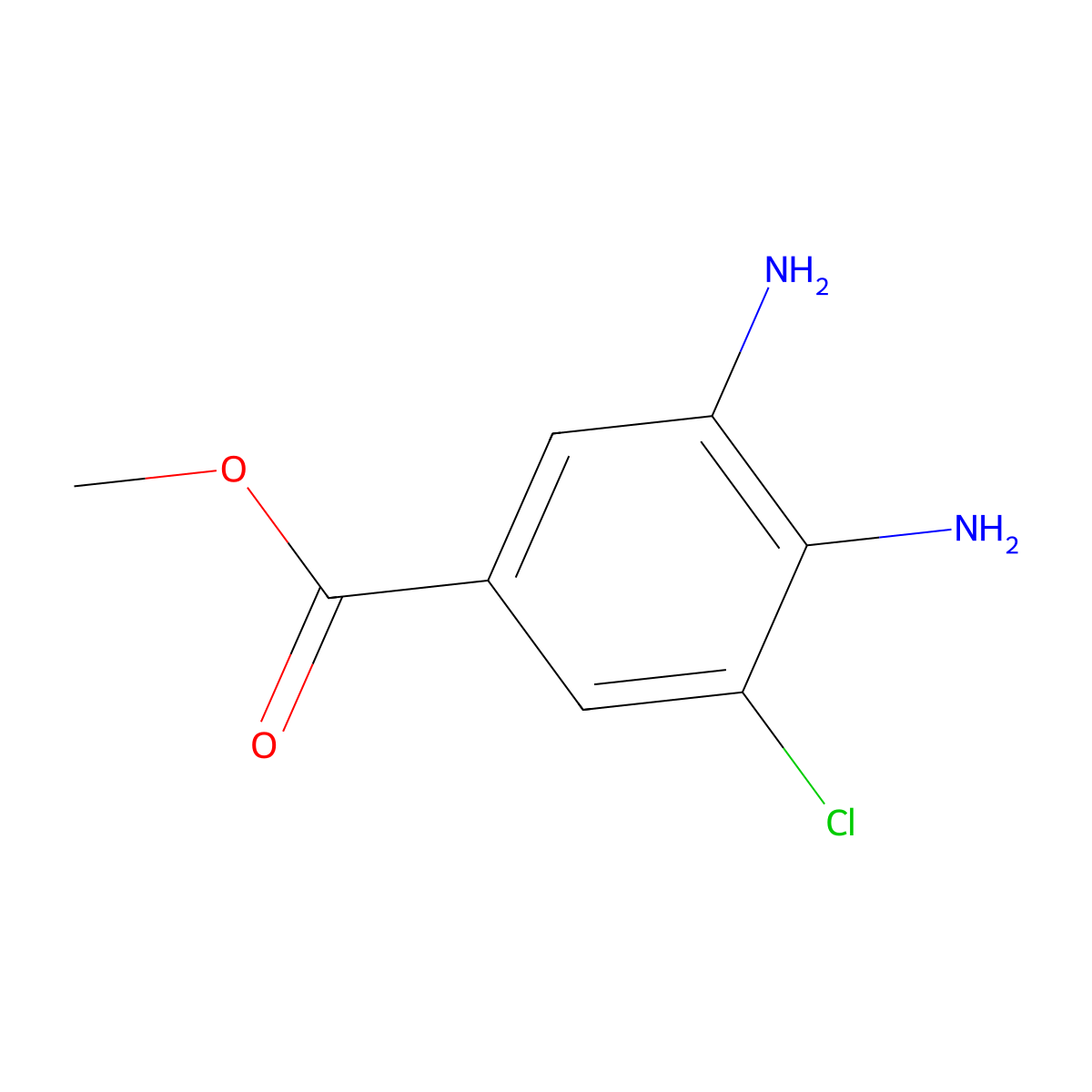 Methyl 3,4-diamino-5-chlorobenzoate molecular structure, CAS 863886-05-9