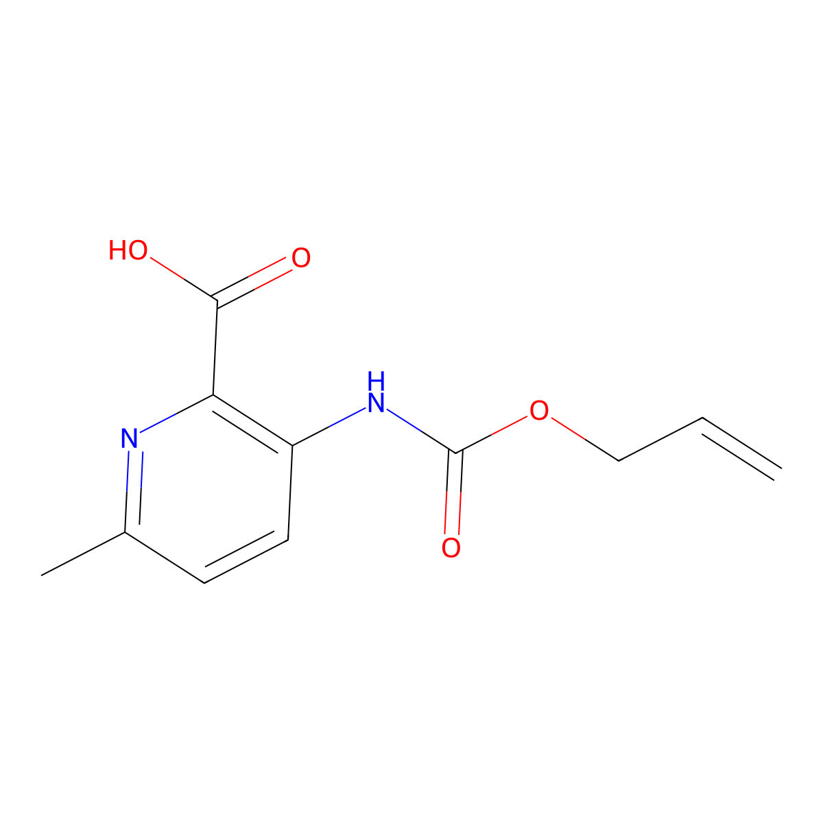 6-Methyl-3-{[(prop-2-en-1-yloxy)carbonyl]amino}pyridine-2-carboxylic acid molecular structure, CAS 863909-87-9