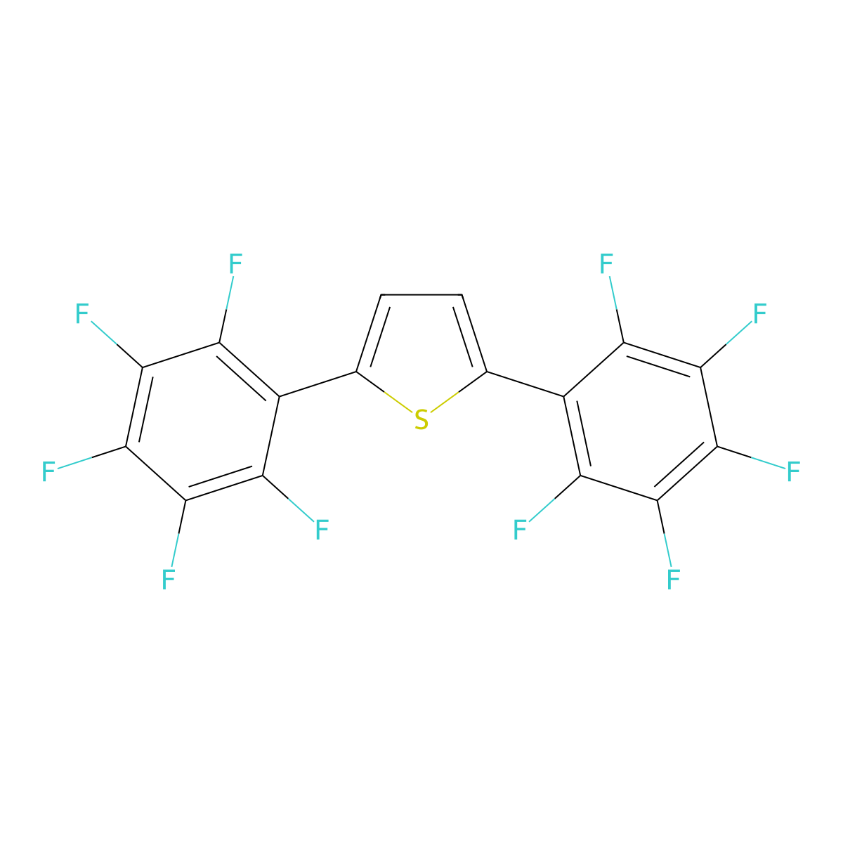 2,5-Bis(pentafluorophenyl)thiophene molecular structure, CAS 863913-52-4