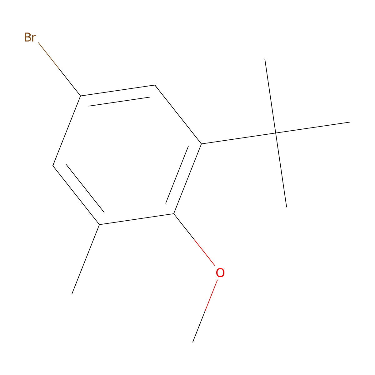 5-Bromo-1-(1,1-dimethylethyl)-2-methoxy-3-methylbenzene molecular structure, CAS 86392-41-8