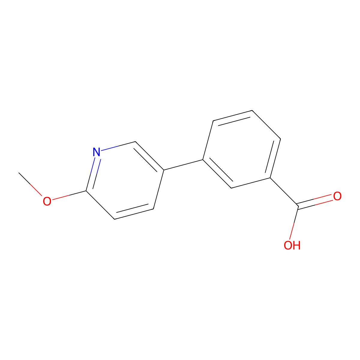 3-(6-methoxypyridin-3-yl)benzoic Acid molecular structure, CAS 863921-57-7