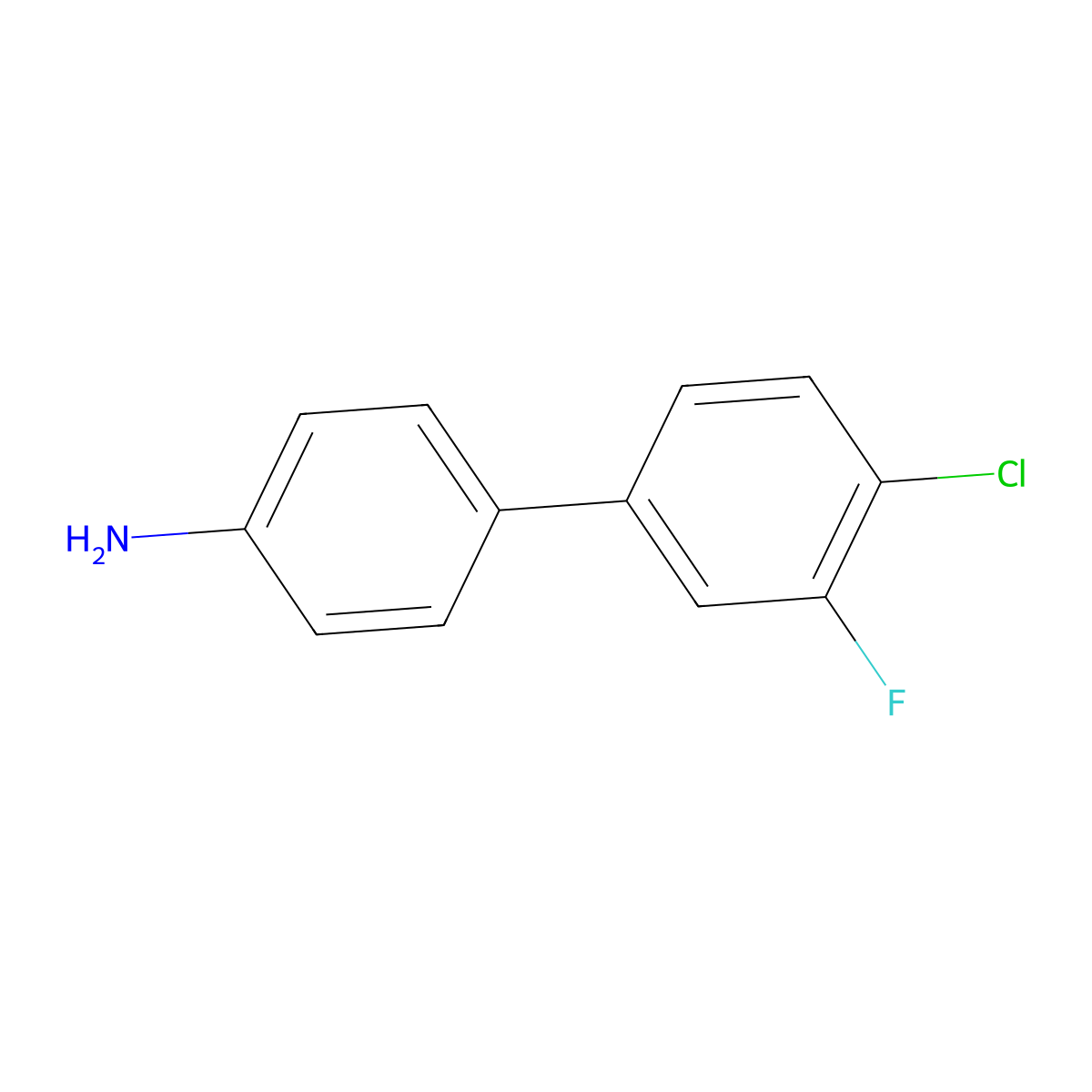 4-(4-Chloro-3-fluorophenyl)aniline molecular structure, CAS 863921-61-3
