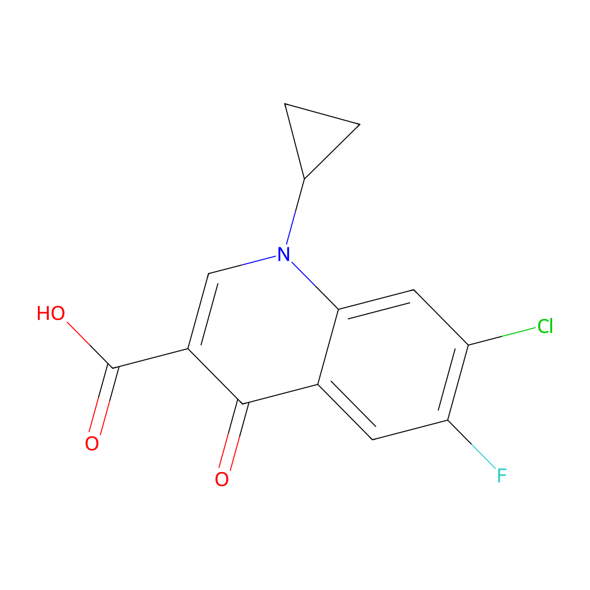 Fluoroquinolonic acid molecular structure, CAS 86393-33-1