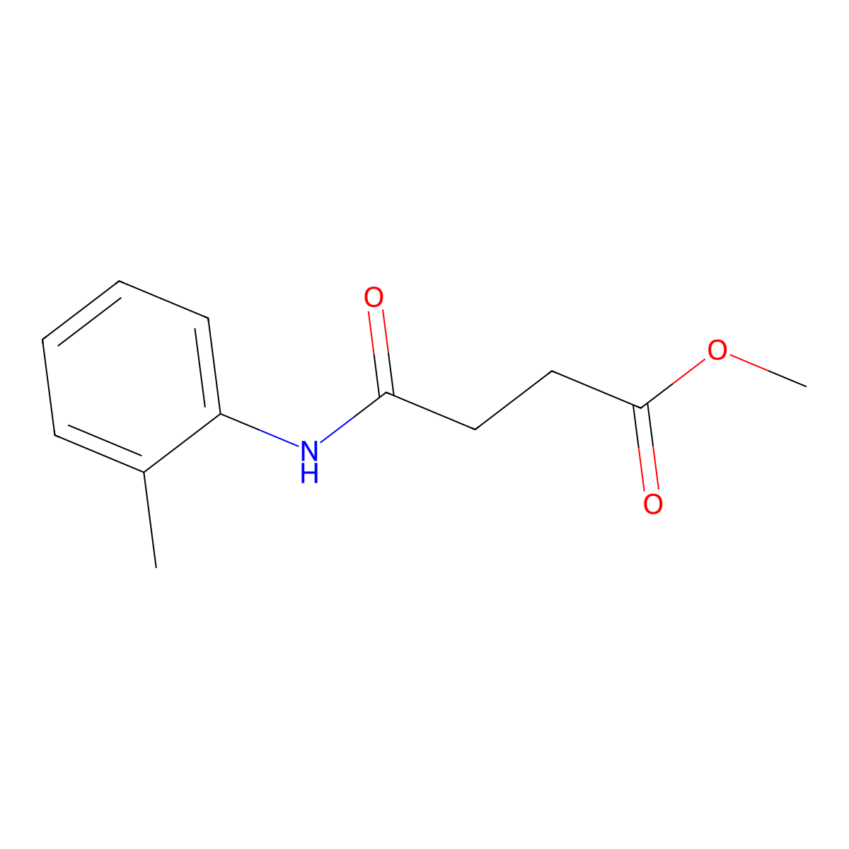 Methyl 4-(2-methylanilino)-4-oxobutanoate molecular structure, CAS 86396-49-8