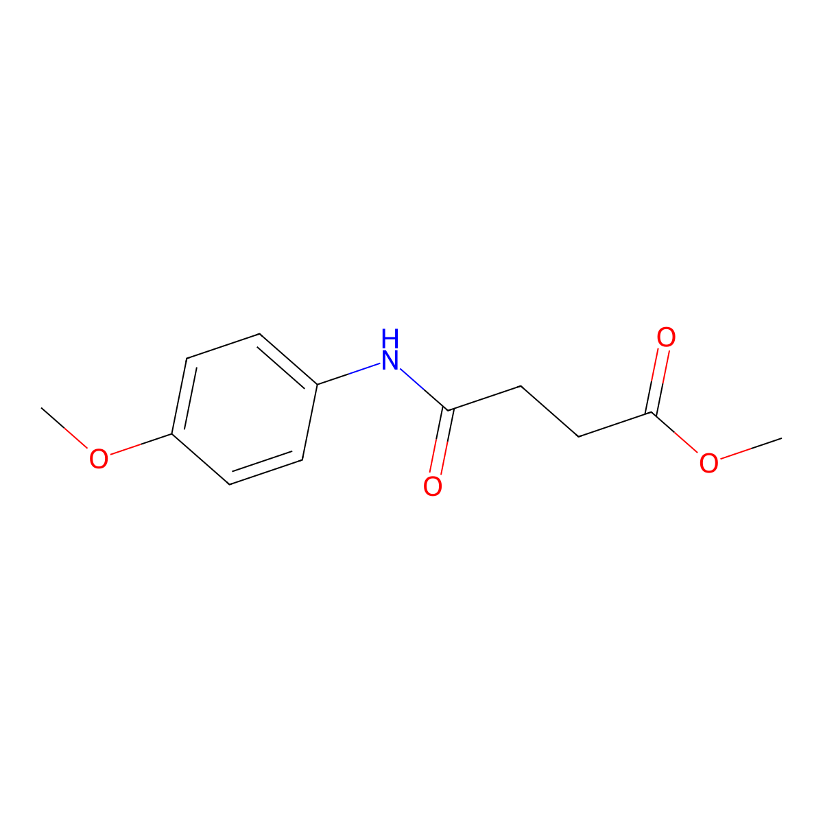 Methyl 4-[(4-methoxyphenyl)amino]-4-oxobutanoate molecular structure, CAS 86396-53-4