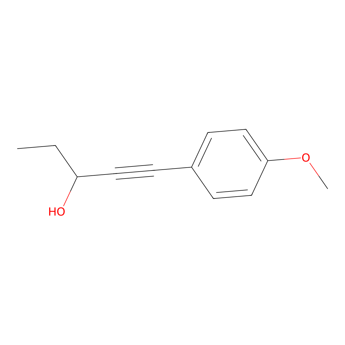 1-(4-Methoxyphenyl)-1-pentyn-3-ol molecular structure, CAS 863970-06-3