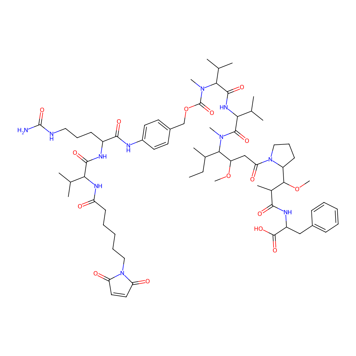 MC-Val-Cit-PAB-MMAF molecular structure, CAS 863971-17-9
