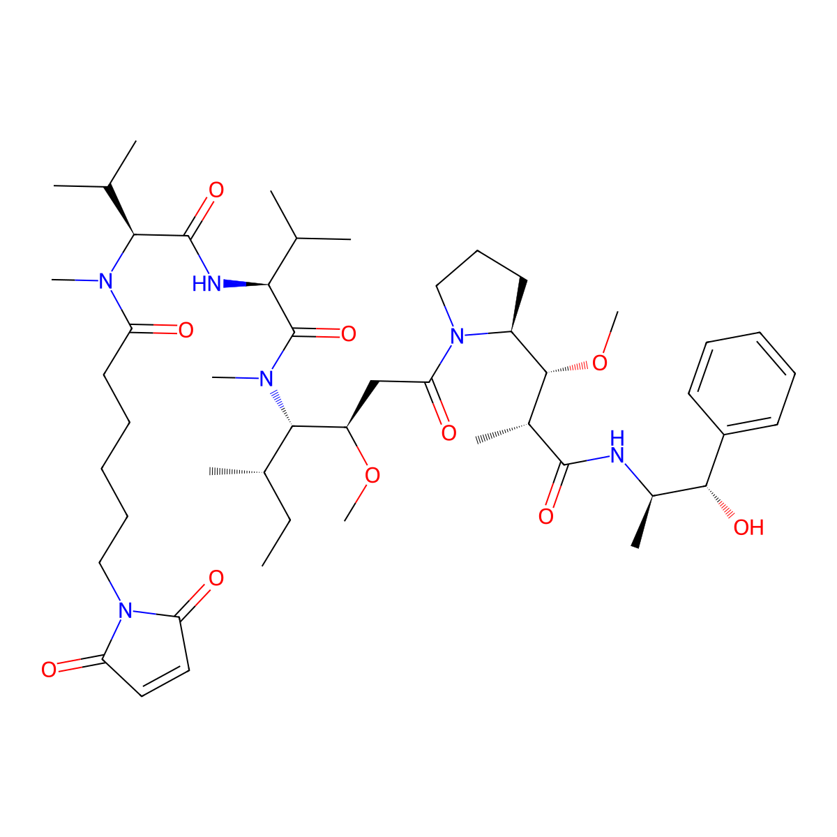 Mc-MMAE molecular structure, CAS 863971-24-8