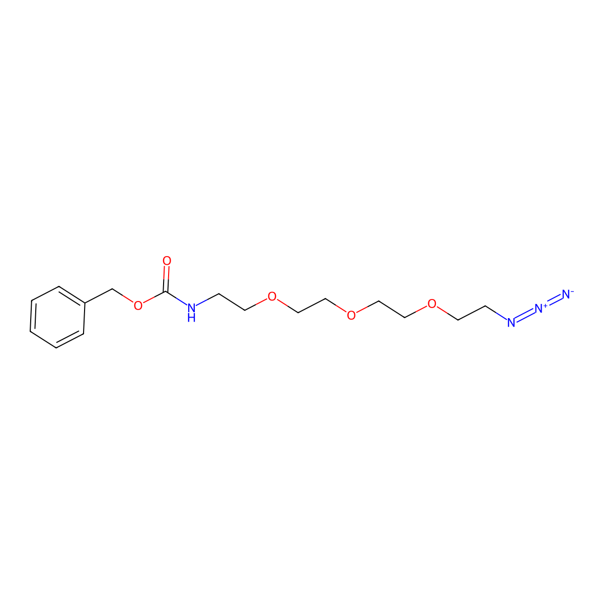 Phenylmethyl 13-azido-5,8,11-trioxa-2-azatridecanoate molecular structure, CAS 863973-27-7