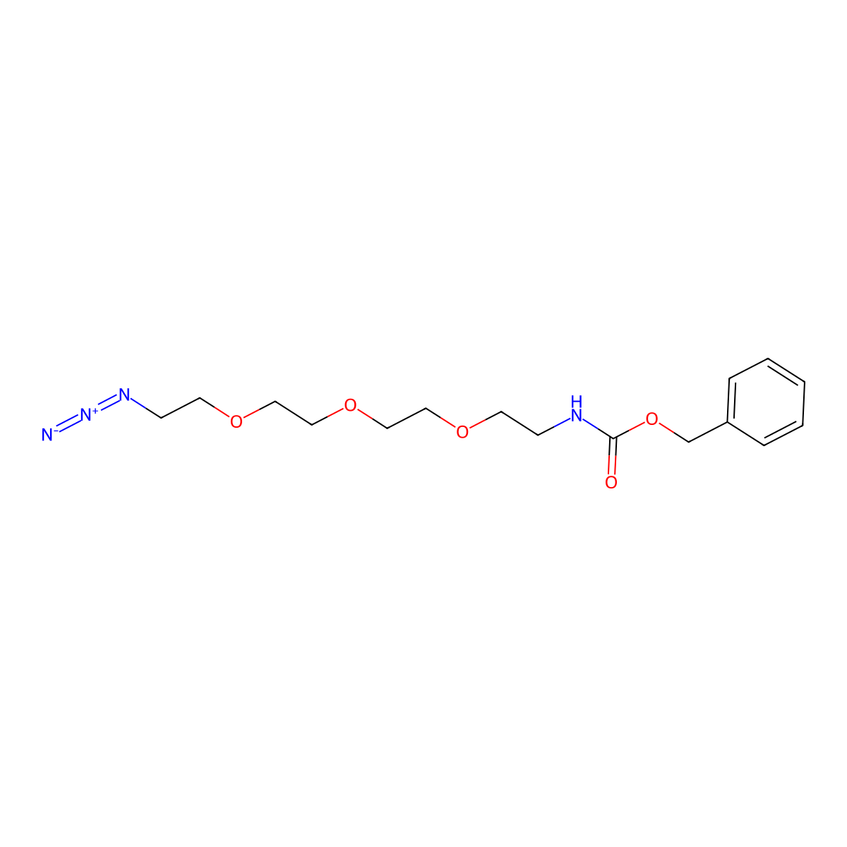 Phenylmethyl 13-azido-5,8,11-trioxa-2-azatridecanoate molecular structure, CAS 863973-27-7