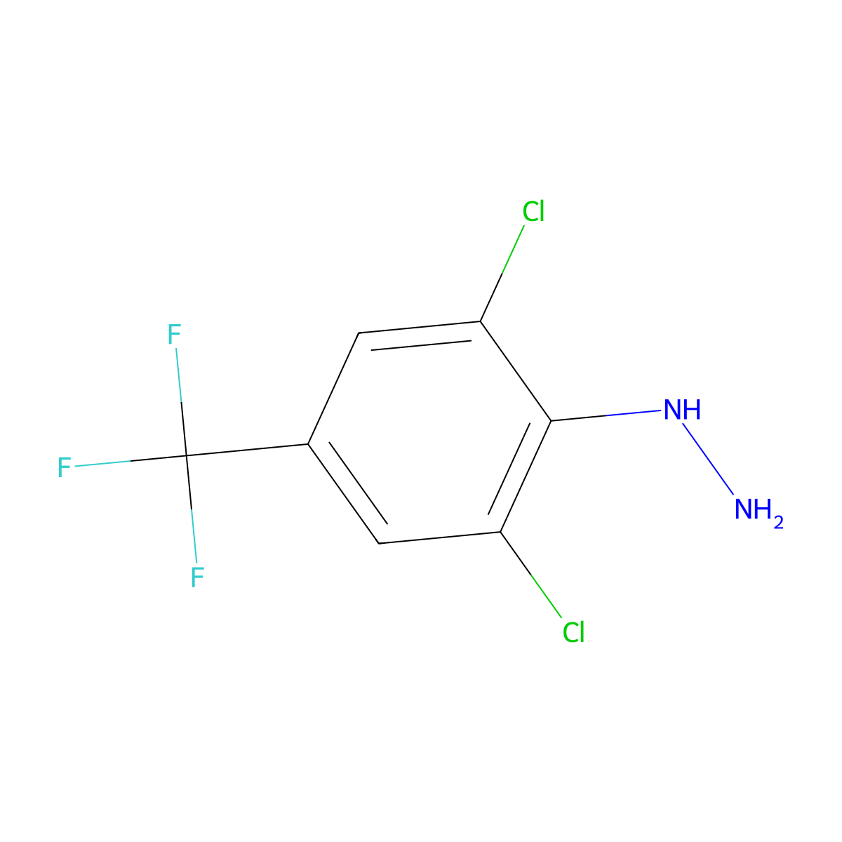 [2,6-Dichloro-4-(trifluoromethyl)phenyl]hydrazine molecular structure, CAS 86398-94-9