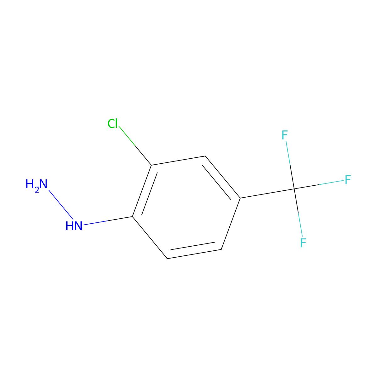 (2-Chloro-4-(trifluoromethyl)phenyl)hydrazine molecular structure, CAS 86398-98-3