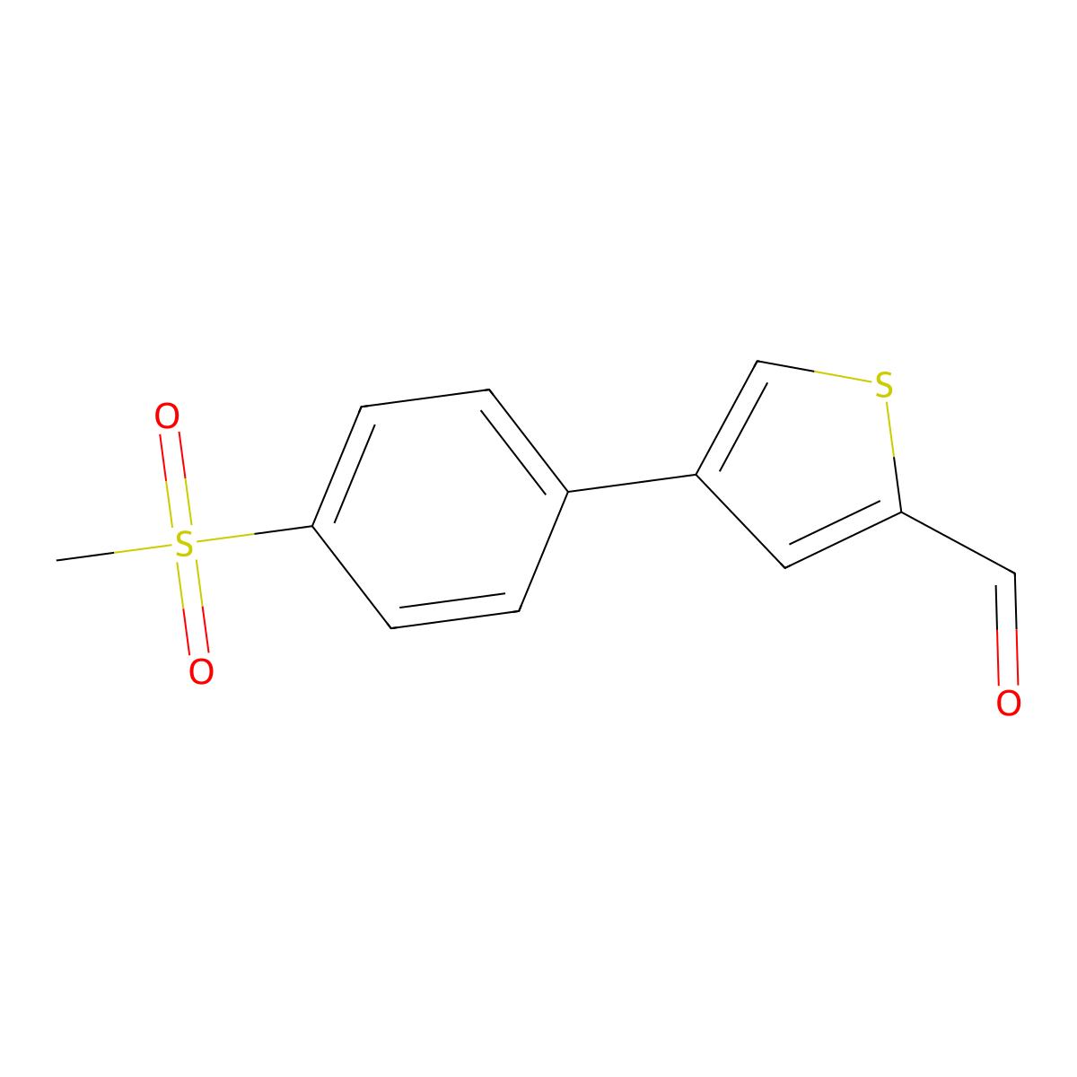 4-[4-(Methylsulfonyl)phenyl]-2-thiophenecarbaldehyde molecular structure, CAS 863990-46-9