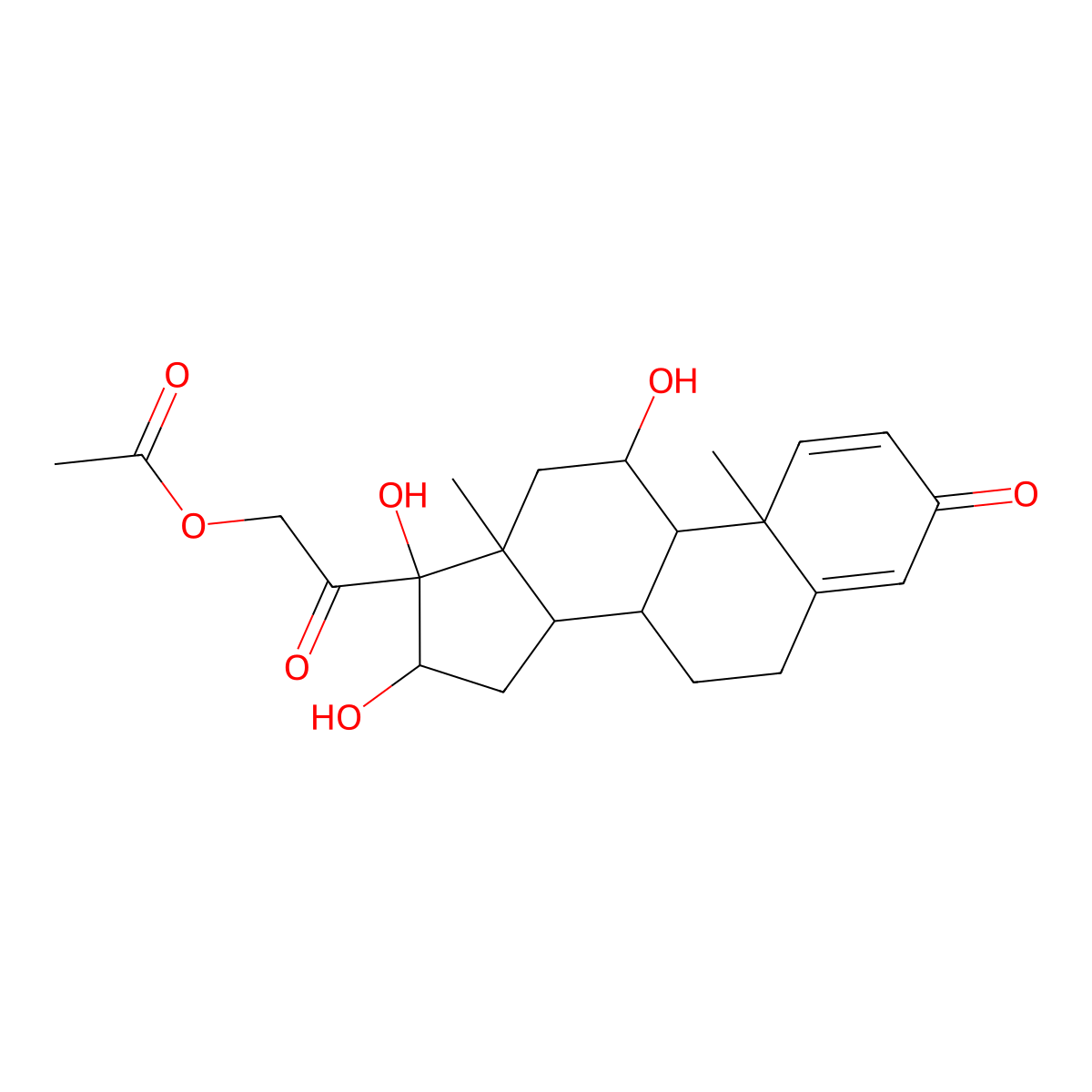 16-Hidroxy prednisolone acetate molecular structure, CAS 86401-80-1
