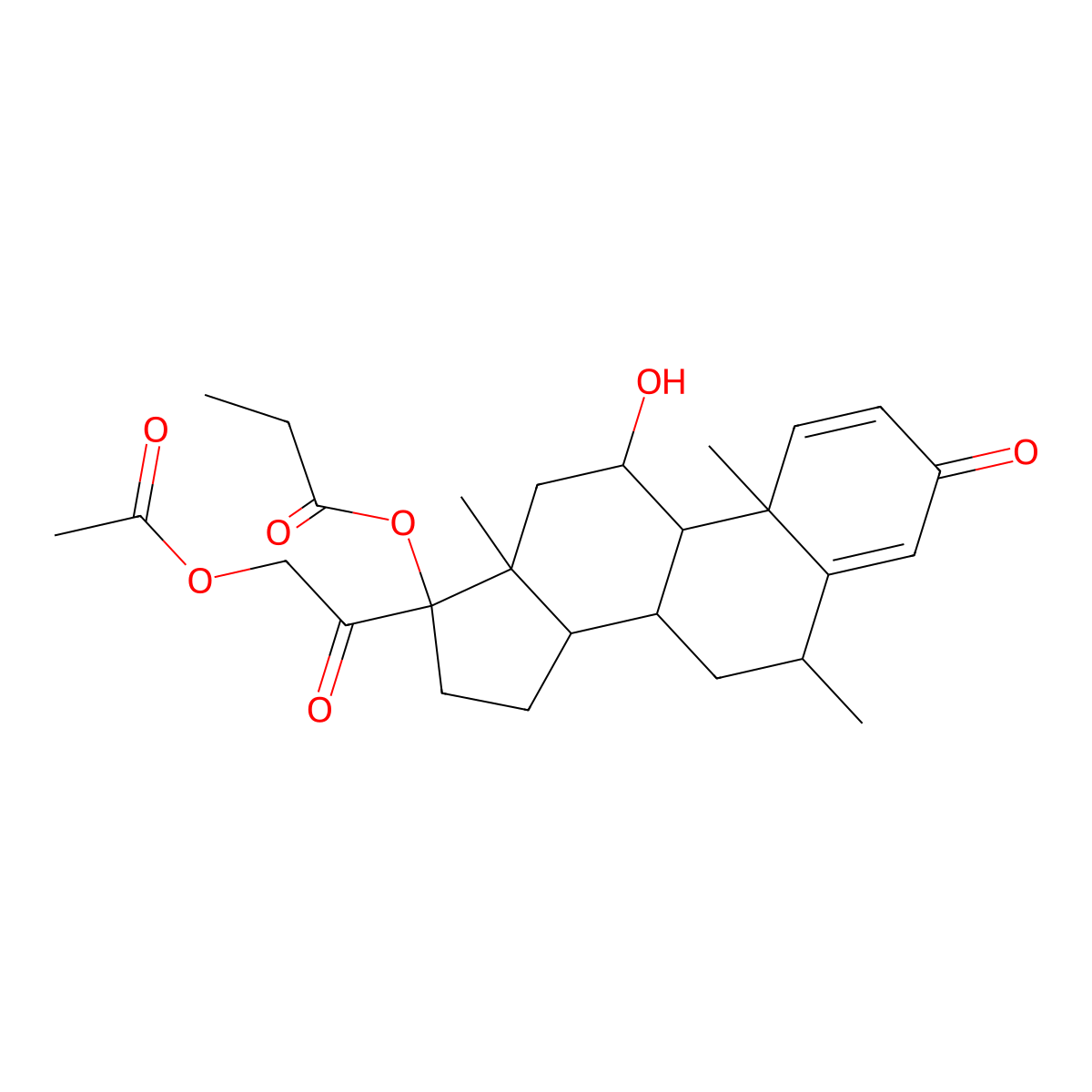 Methylprednisolone Aceponate molecular structure, CAS 86401-95-8