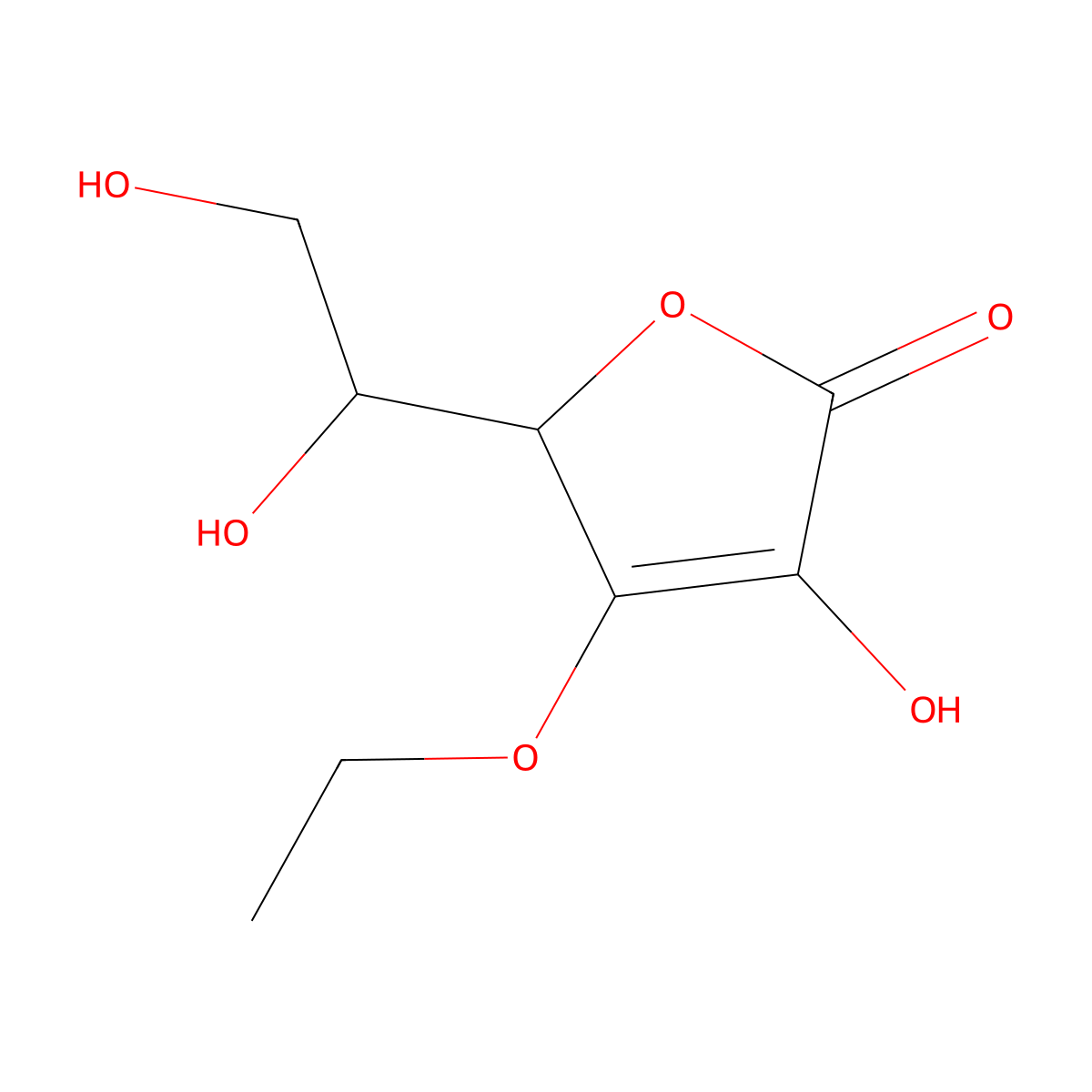 3-O-Ethylascorbic acid molecular structure, CAS 86404-04-8