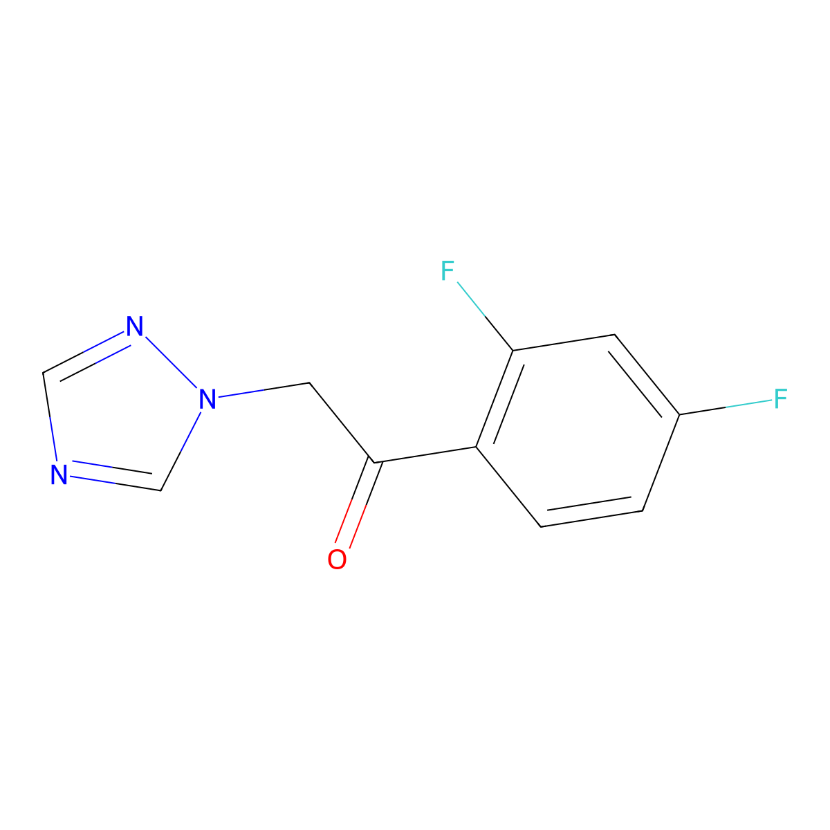 1-(2,4-Difluorophenyl)-2-(1H-1,2,4-triazol-1-yl)ethanone molecular structure, CAS 86404-63-9