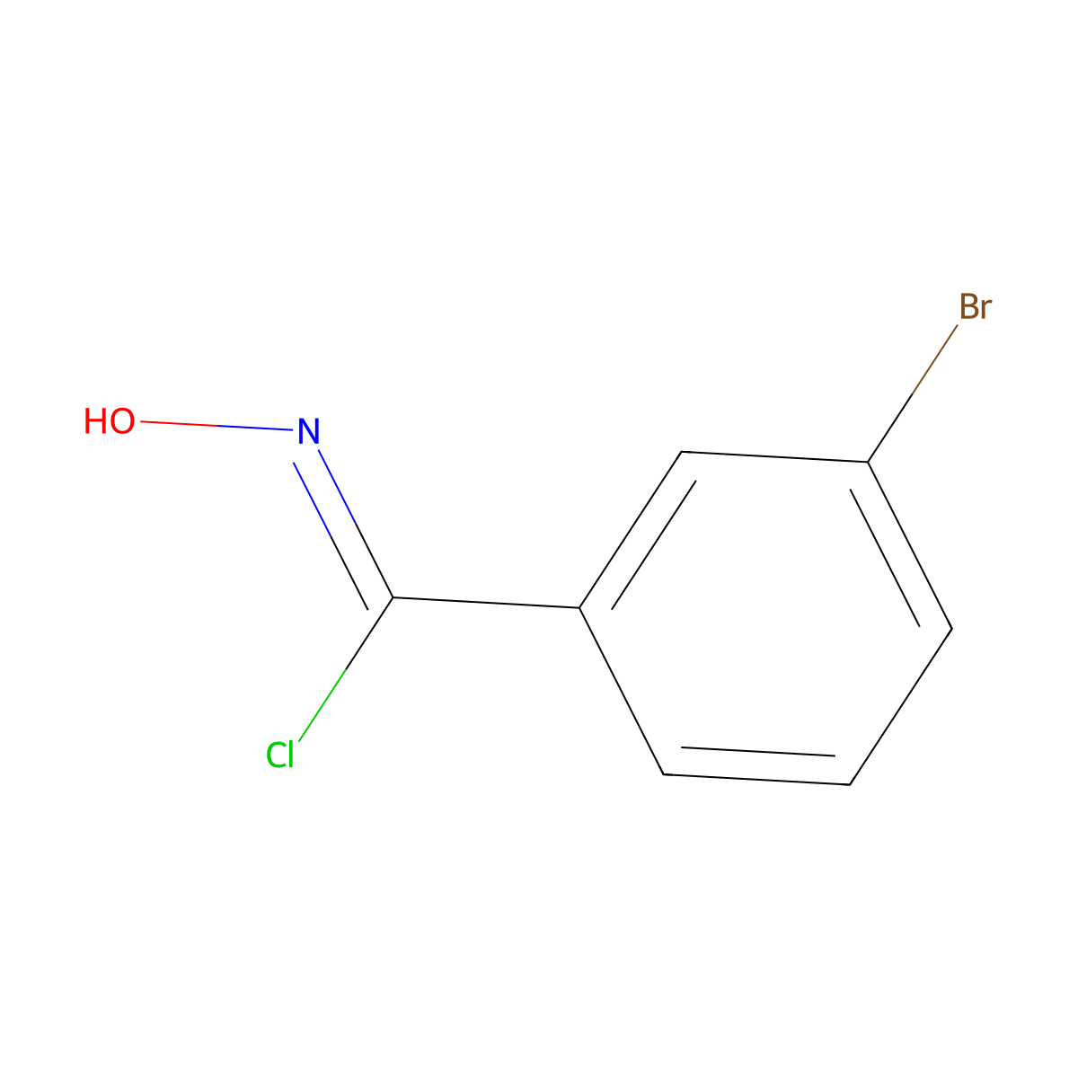 3-bromo-N-hydroxybenzene-1-carbonimidoyl chloride molecular structure, CAS 86405-09-6