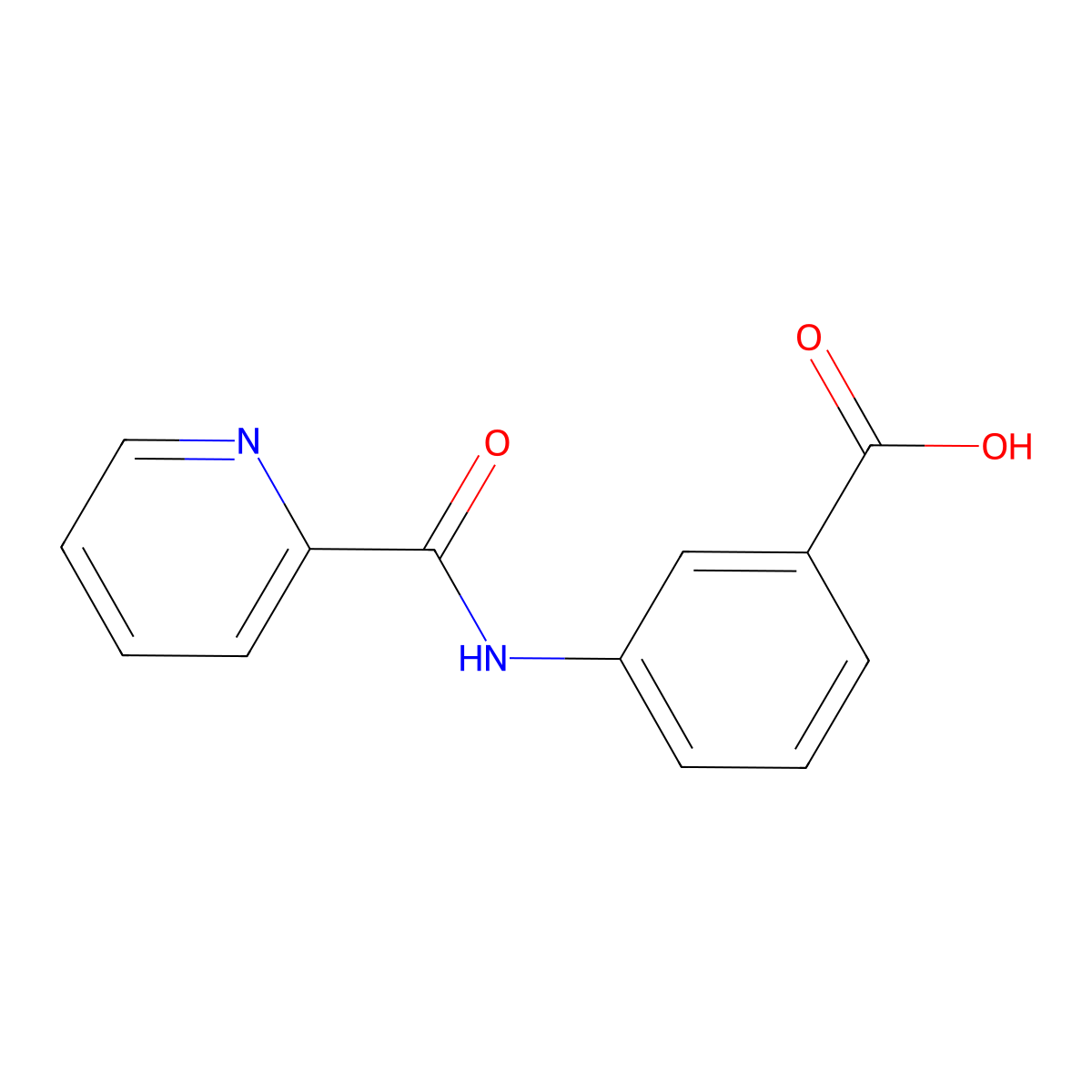 3-[(2-Pyridinylcarbonyl)amino]benzoic acid molecular structure, CAS 86405-44-9