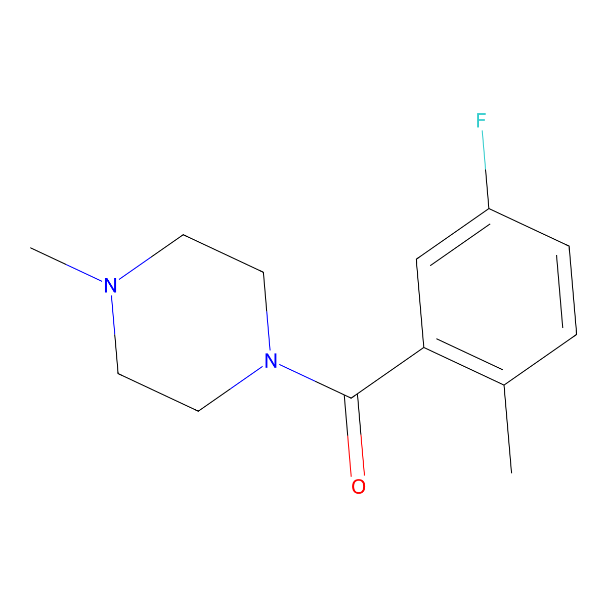 (5-Fluoro-2-methylphenyl)(4-methylpiperazin-1-yl)methanone molecular structure, CAS 864054-93-3