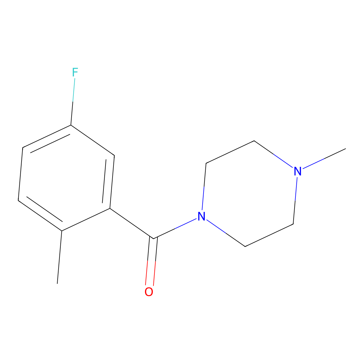 (5-Fluoro-2-methylphenyl)(4-methylpiperazin-1-yl)methanone molecular structure, CAS 864054-93-3