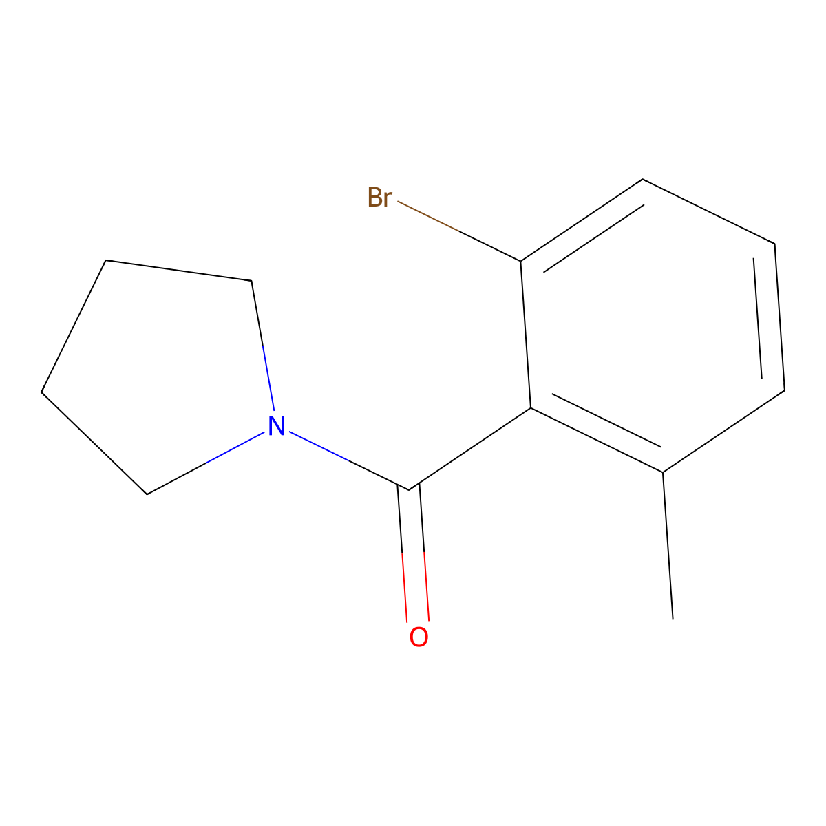 1-(2-Bromo-6-methylbenzoyl)pyrrolidine molecular structure, CAS 864055-70-9